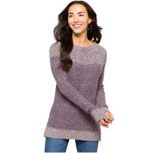 FATE Women's Clairina Textured Pullover Scoop Purple Gray Sweater Size S
